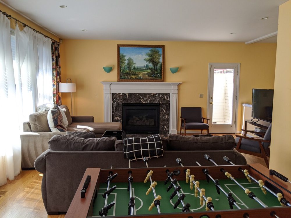 Game room and seating area