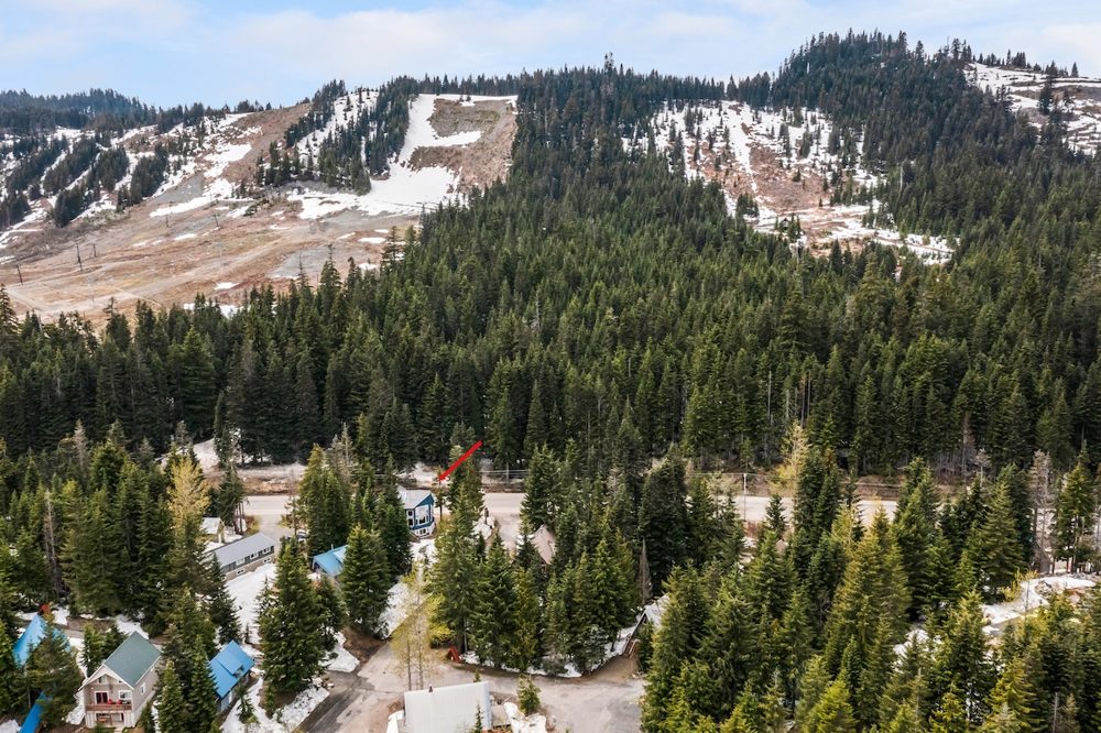 Ski slopes in view from the area